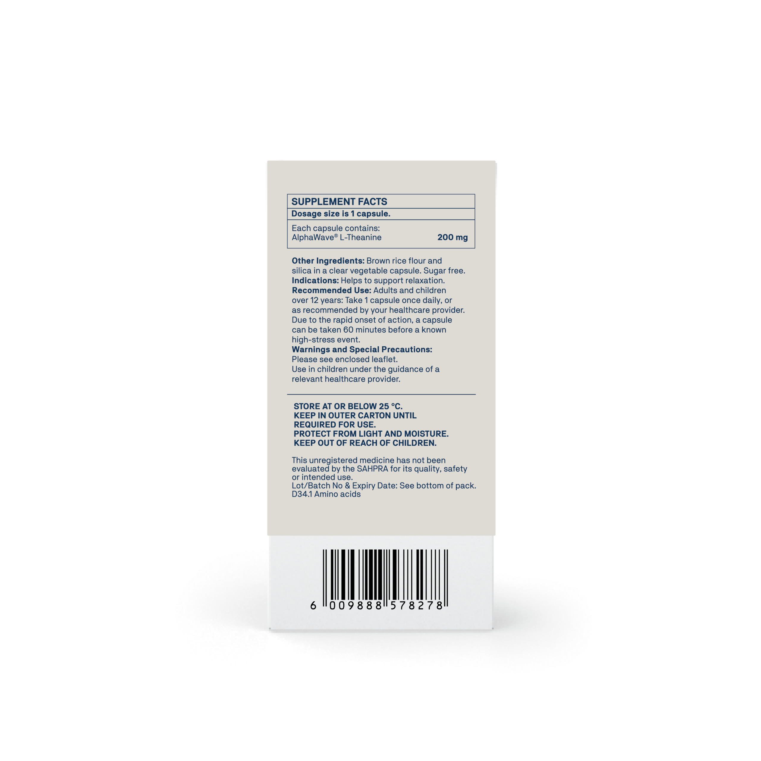 Natroceutics L-Theanine Bioactive back label