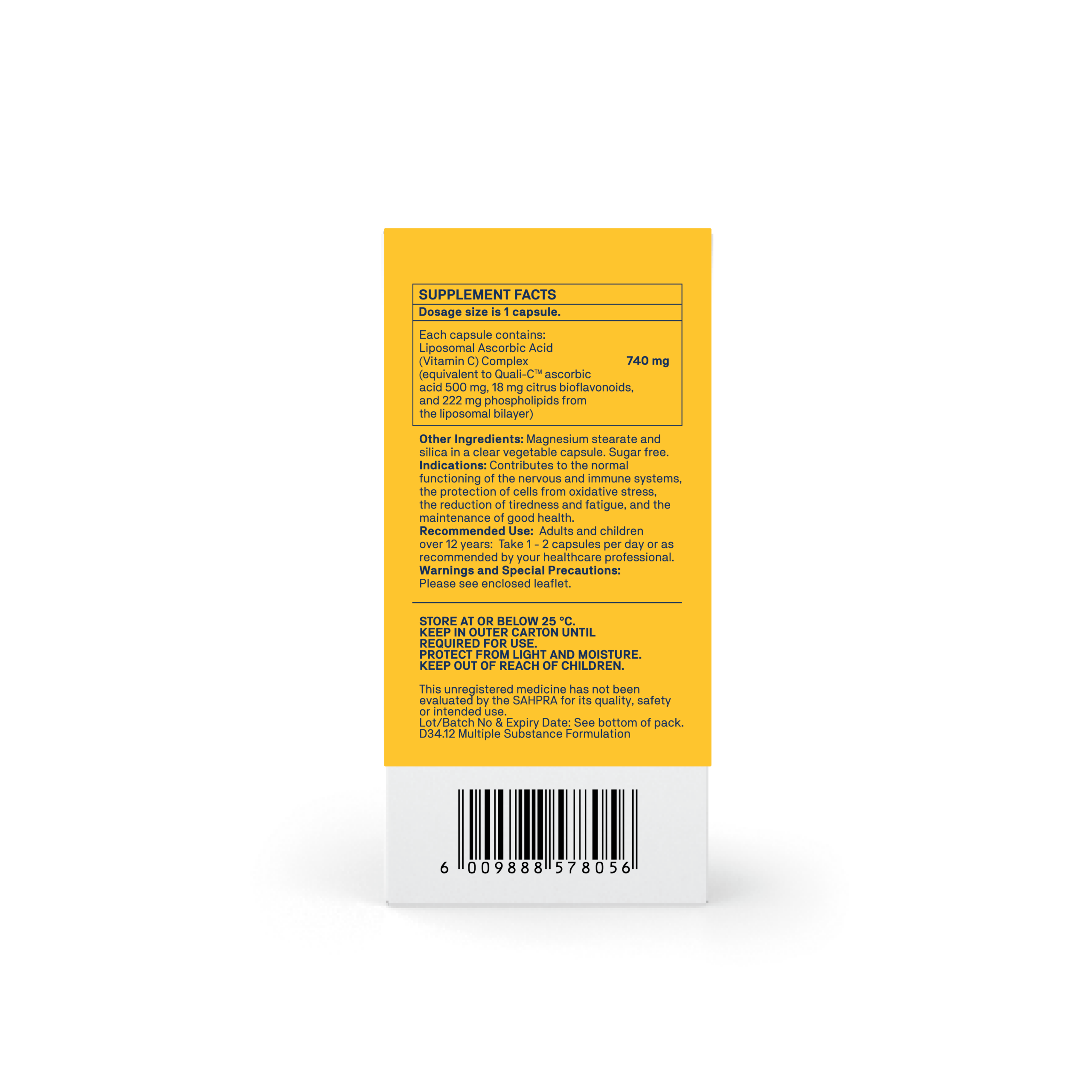Natroceutics Vitamin C + Bioflavonoids back label
