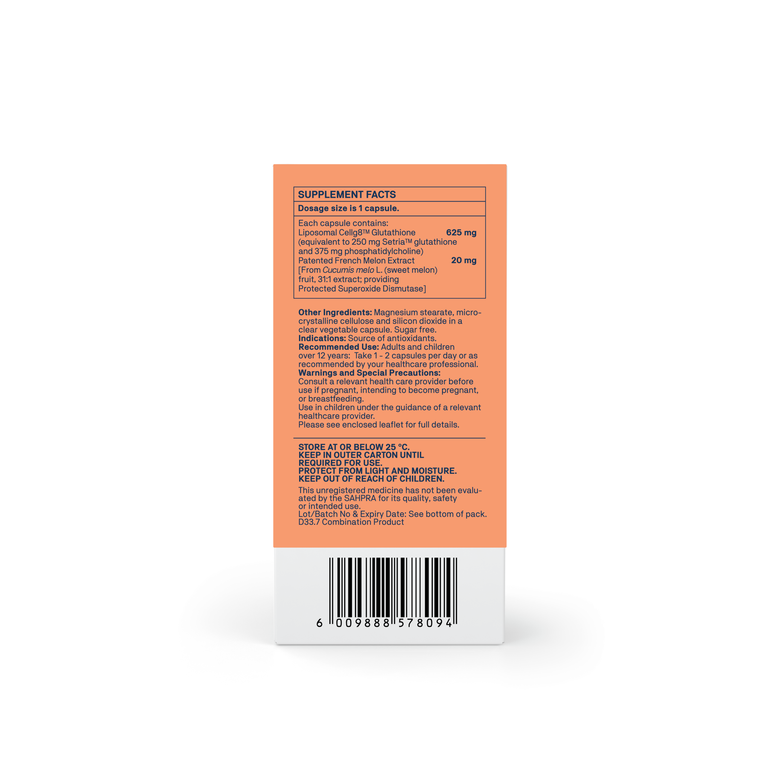Natroceutics Glutathione SOD Advanced back label