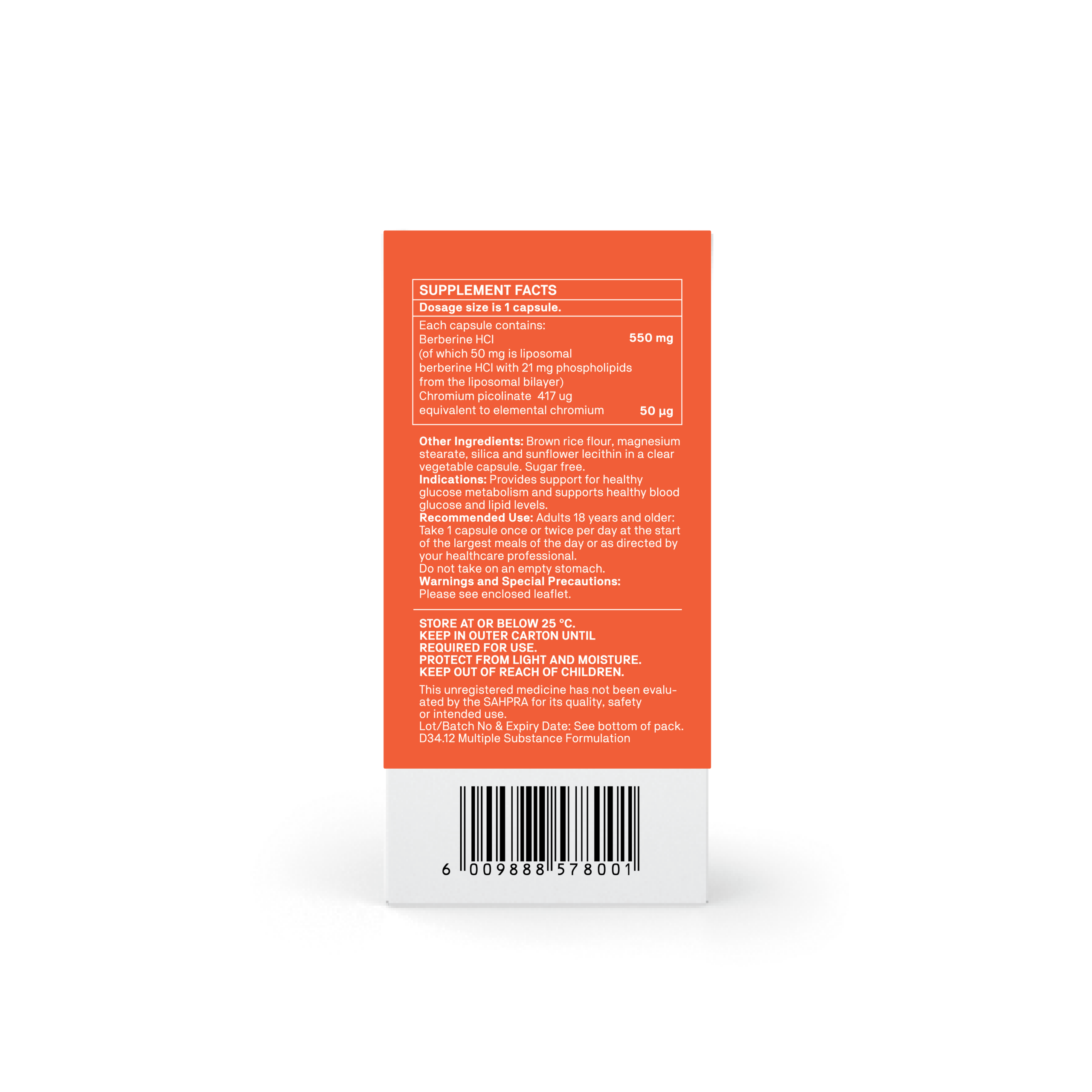 Natroceutics Berberine Complex back label