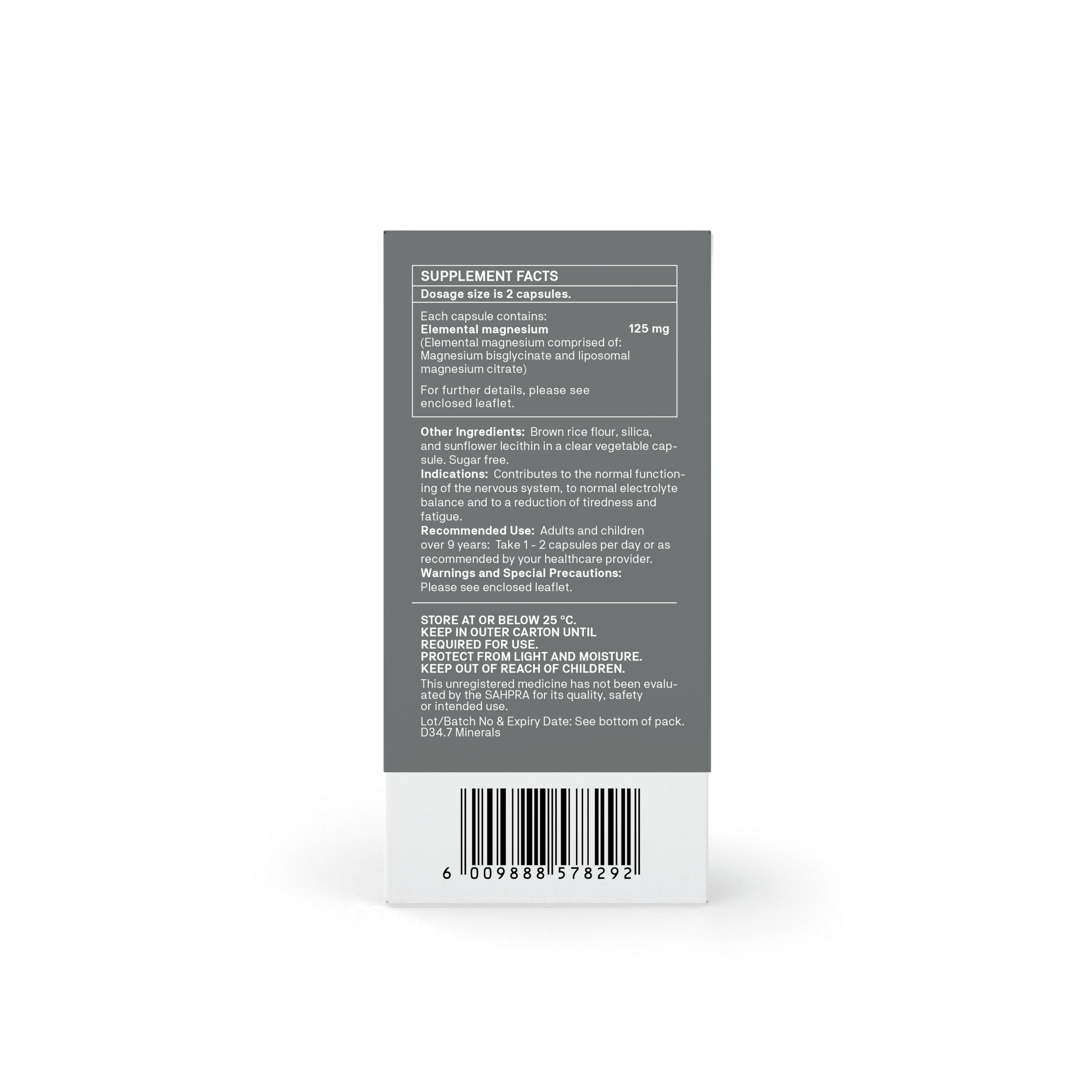 Natroceutics Magnesium Gly Complex back label