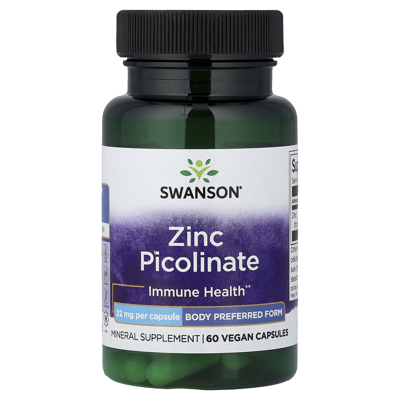 Swanson Zinc Picolinate 22mg (60) — view 4