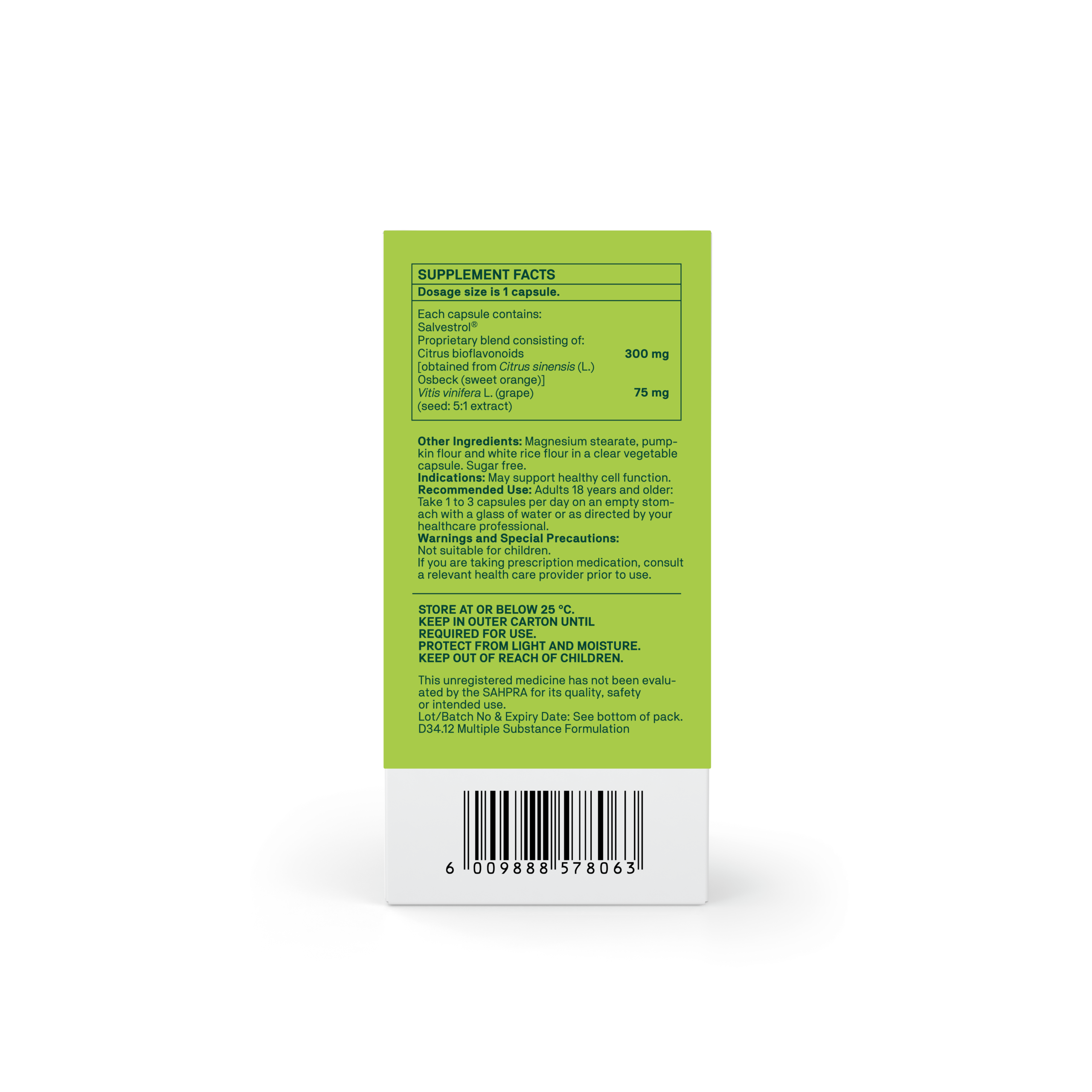 Natroceutics Salvestrol Professional back label