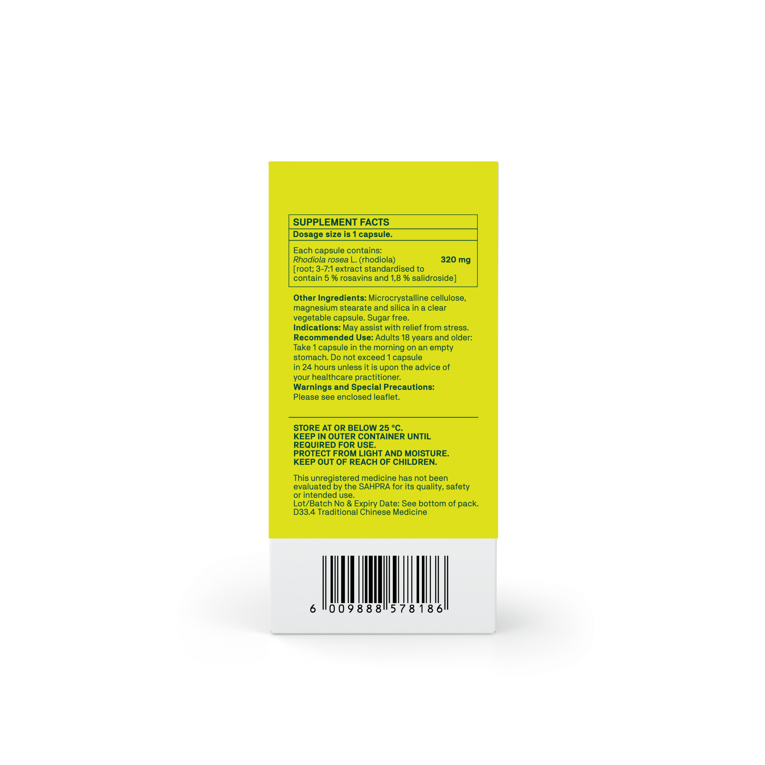 Natroceutics Rhodiola Bioactive back label