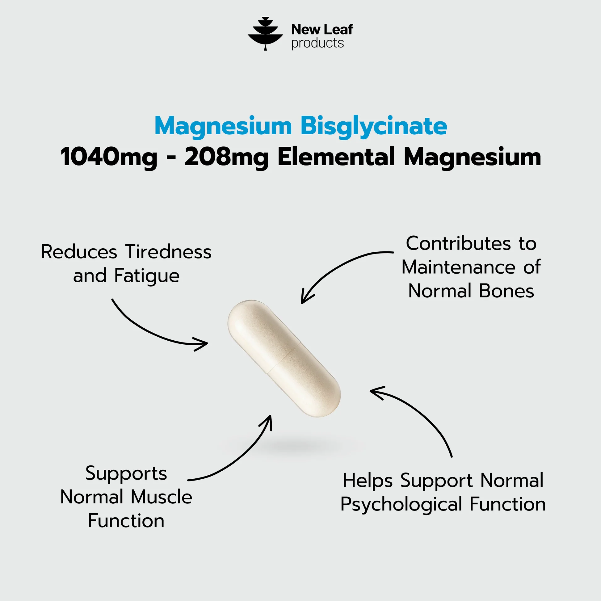 New Leaf Magnesium Glycinate Capsules (120)